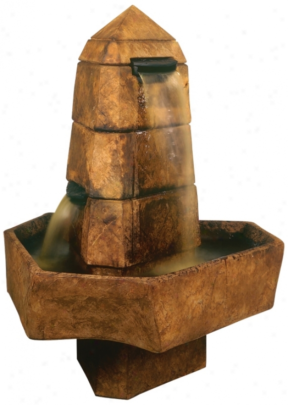 Henri Studios Abstract Obelisk Relic Lava Finish Fountain (04722)