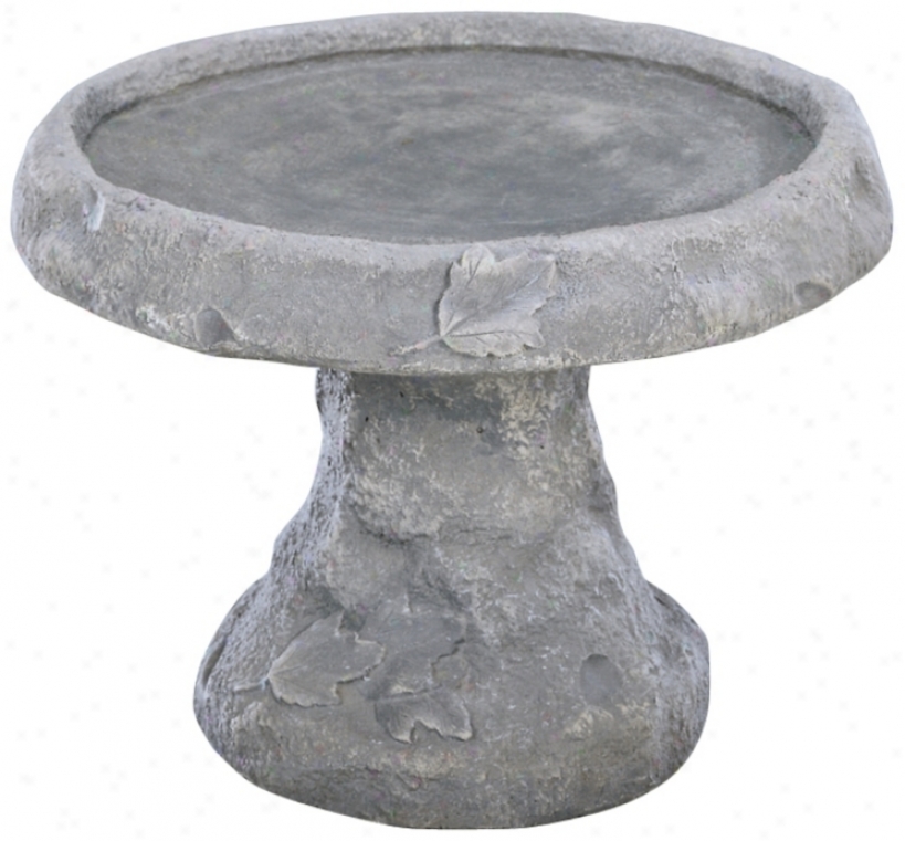 Henri Studios Rustic Cast Stone Flowebted Bird Bath (22255)