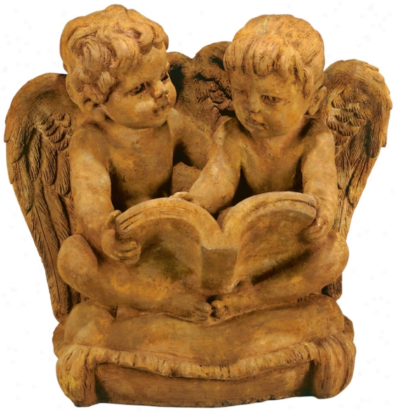 Henri Studios Two Cherubs Reading Garden Accent Sculpture (26595)