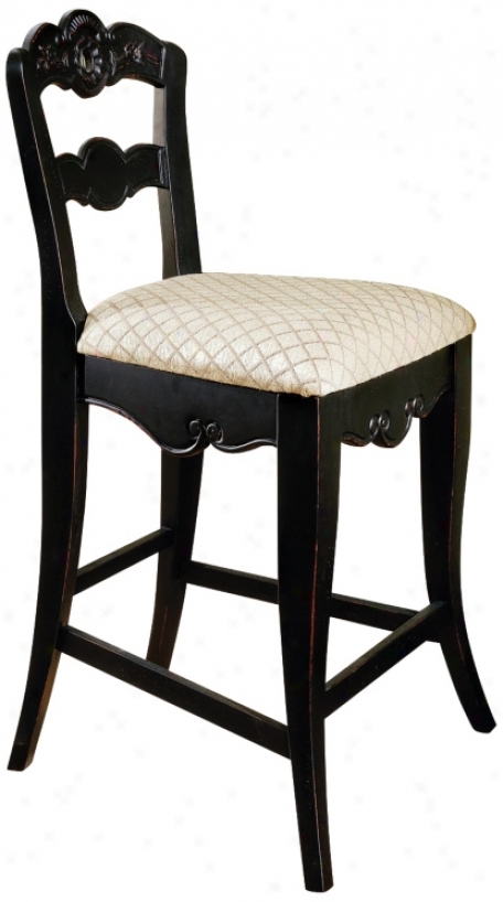 Hills Of Provence Antique Black 24" High Counter Stool (n5525)