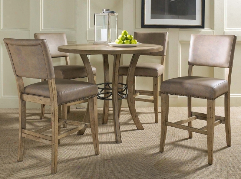 Hillsdale Charleston Round Parsons Counter Dining Set Of 5 (v9879)