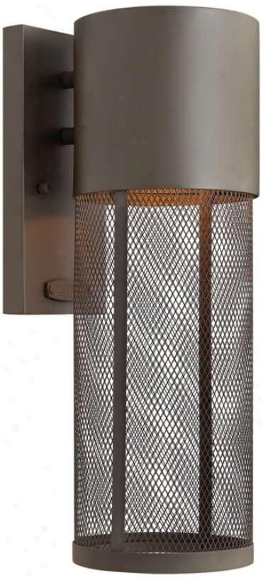 Hinkley Aeia Case-harden Mesh 5" Wide Bronze Outdoor Wal1 Lantern (w9166)