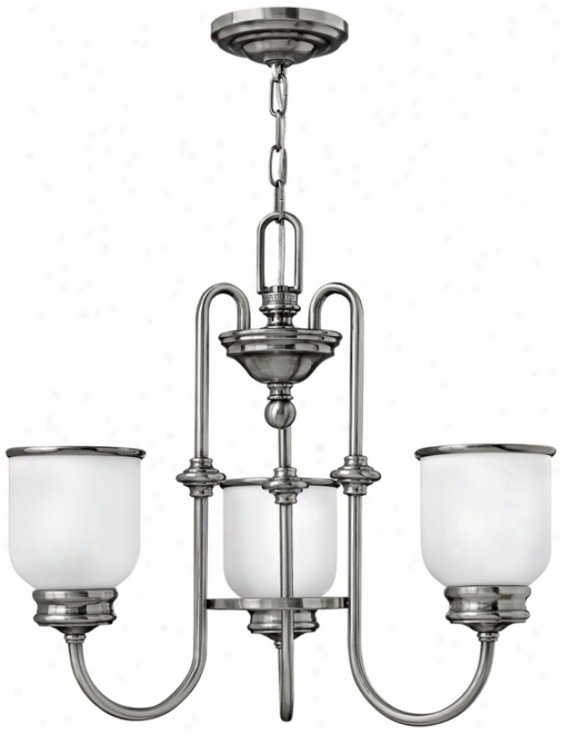 Hinkley Easton Collection 3-light 22" Wide Nickel Chandelier (v3967)