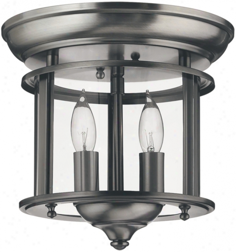 Hinkley Gentry Collection Pewter 9&quuot; Wide Ceiling Light (k3236)