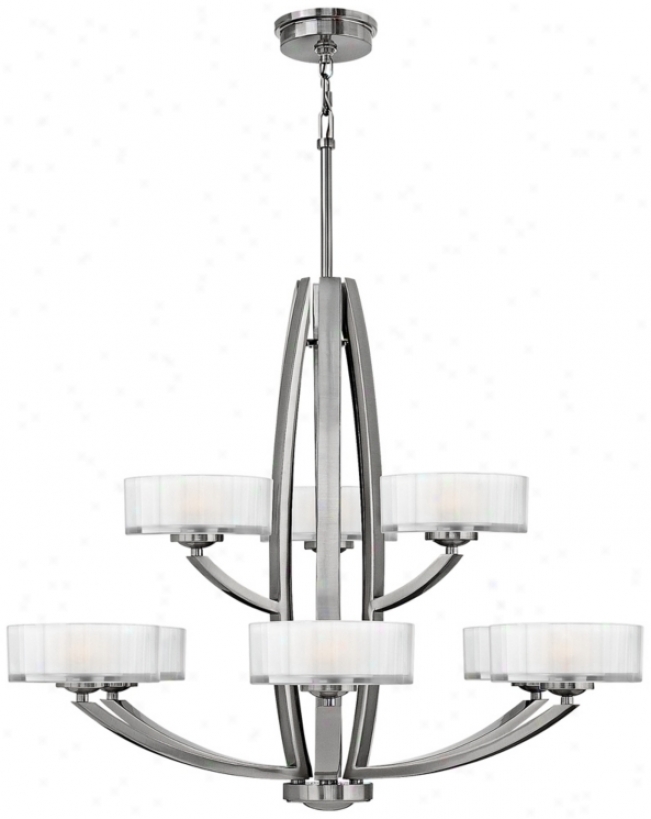 Hinkley Merdiian Collection 34" Wide Nickel Pendant Light (v3916)