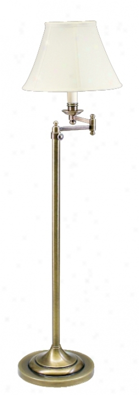 House Of Troy Adjustzble Swing Arm Antique Brass Floor Lamp (77268)