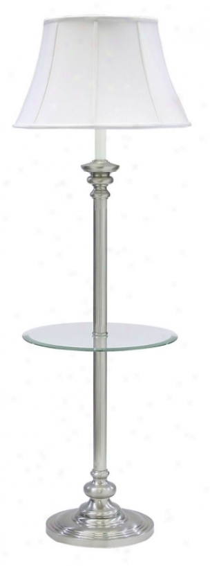 House Of Troy Newport Glass Tray Floor Lamp Pewter Finish (84102)