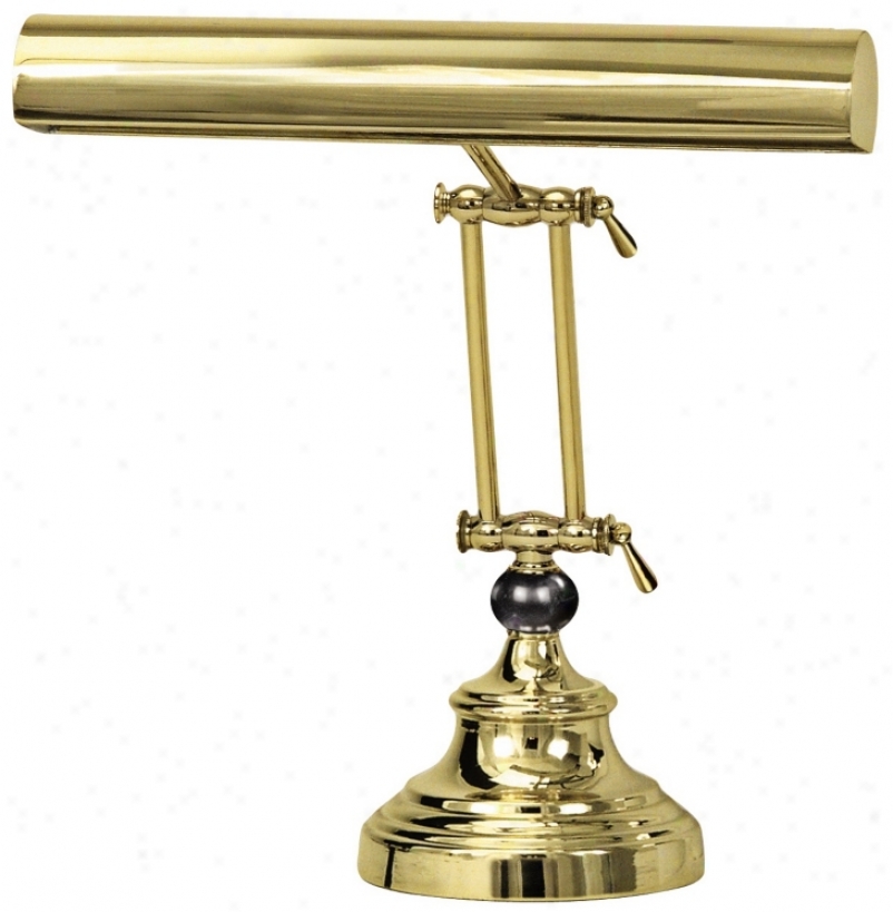 House Of Troy Polished Brass Blsck Marble Piano Desk Lamp (r3379)