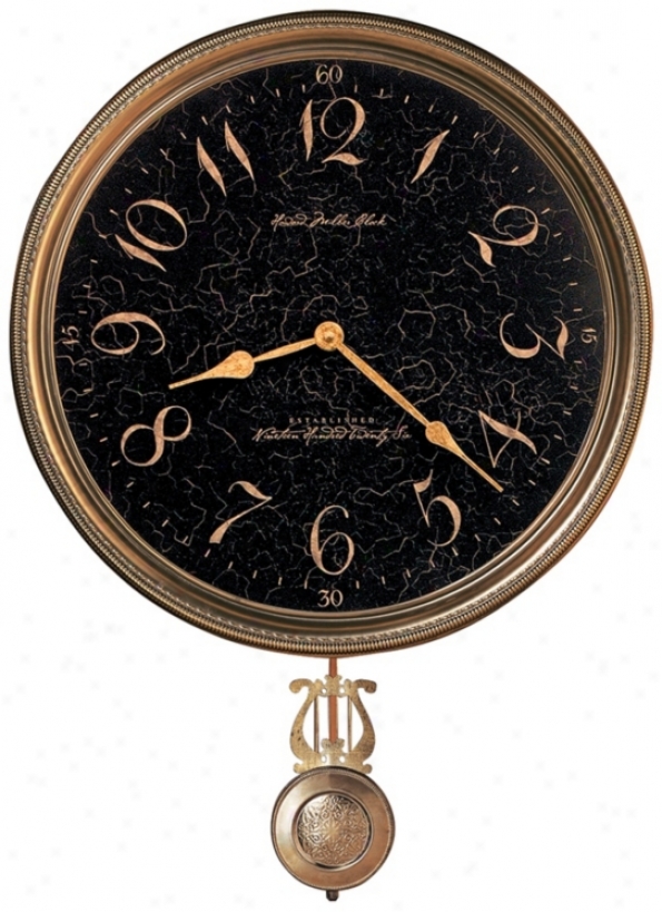 Howard Miller 21" High Paris Night Brass Wall Clock (x5309)