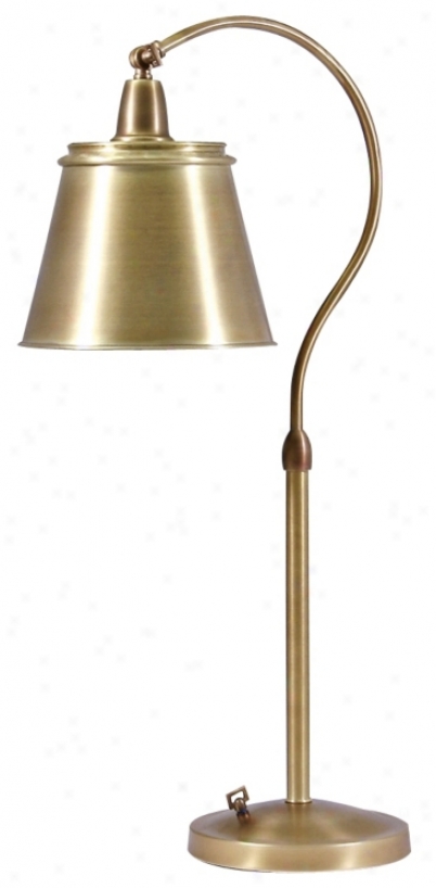 Hyde Park Downbridge Brass Finish Metal Shade Desk Lamp (33773)