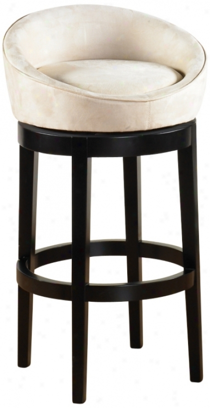 Igloo Cream Microfiber 26" High Swivel Counter Stool (p6079)