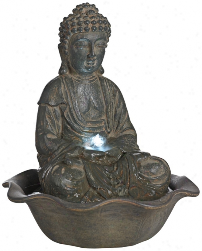 Indoor-outdoor Led Seated Buddha Water Fountain (v803)