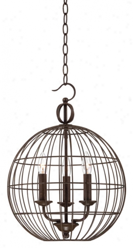 Industrial Candelabra 3-iight 15" Wide Cage Pendant Light (v8544)