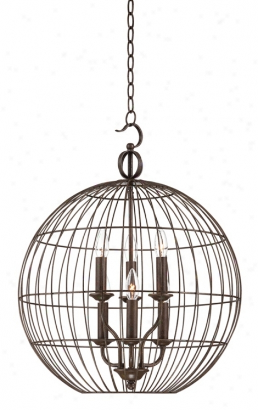 Industrial Candelabra 6-light 20" Wide Cage Pendant Light (v8546)