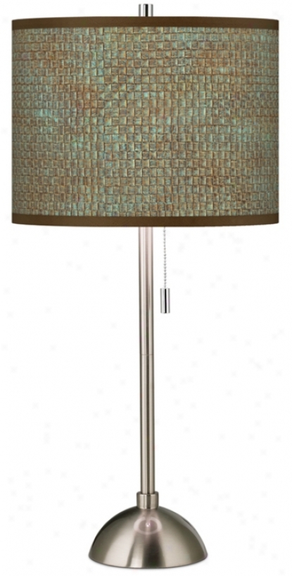 Interweave Patina Pattern Contemporary Table Lamp (60757-v2353)