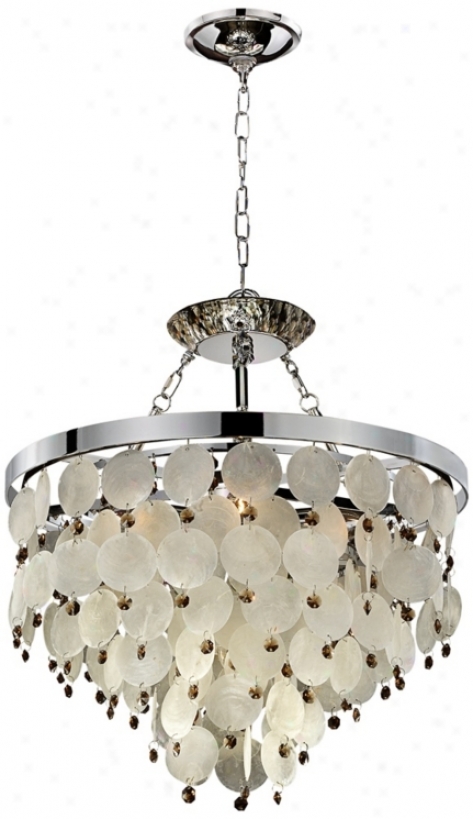 Island Paradise Capiz And Topaz 19" Wide Pendant Chandelier (u5501)