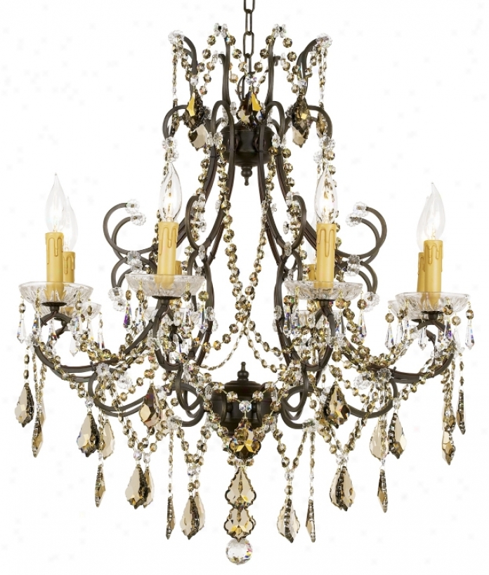 James R. Moder Charleston Teak Crystal 28" Wide Chandelier (92727)