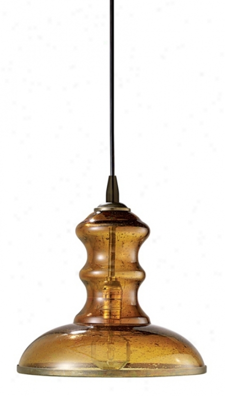 Jamie Young St Croix Amber Glass 9 3/4" Wide Pendant (m9963)