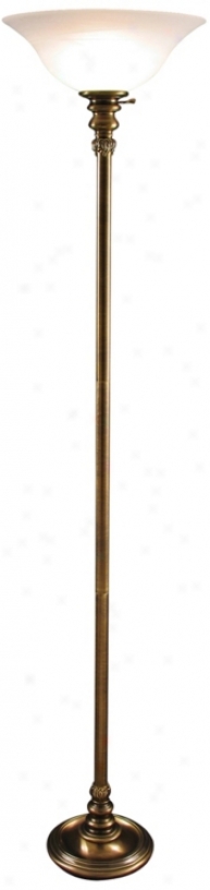 Jeanette Antique Brass Torchiere Floor Lamp (v0491)