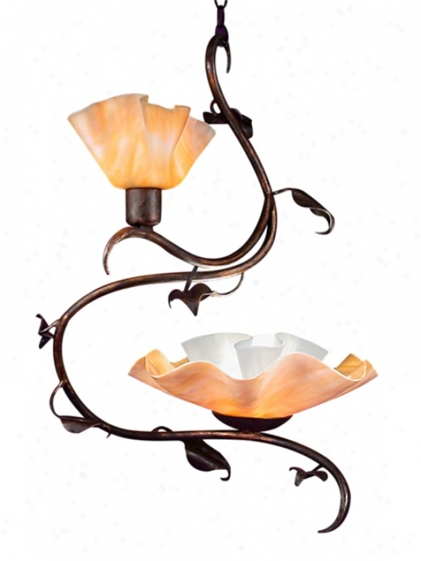 Jezebel 2-light Amber Magnolia Swag Chandelier (73379)