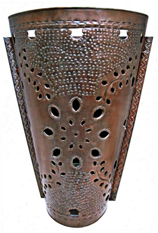 Jezebel Radiance&#8482; 19" High Tall Tribal Tin Wall Sconce (w9300)