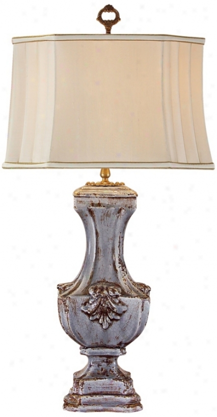 John Richard Ceramic Fleur De Lis Table Lamp (p1392)