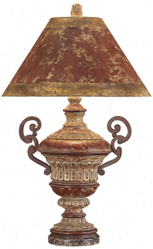 John Richard Hand Painted Urn Table Lamp (n8866)