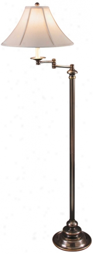 Juli French Bronze Bias Arm Floor Lamp (v0492)