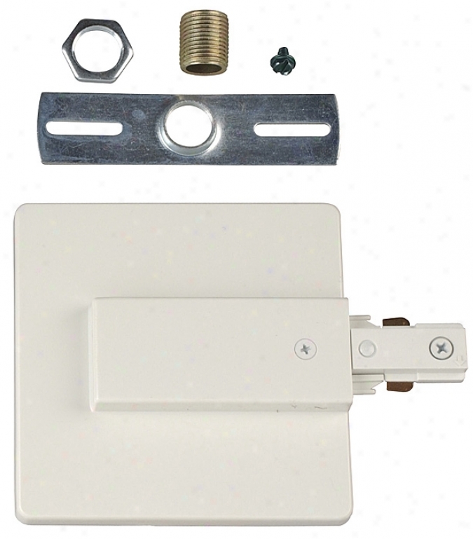 Juno Lve End Connector With Cover In White (09312)