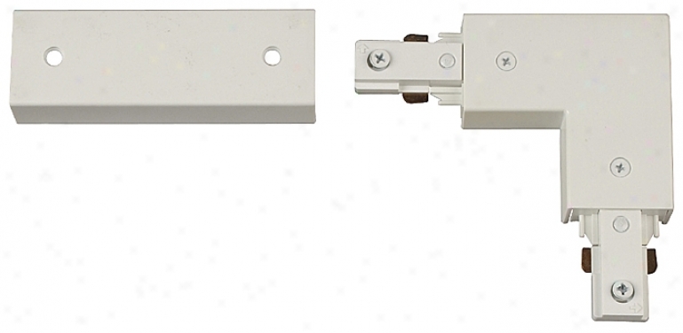 Juno White Finish L-shaped Track Connector (09240)