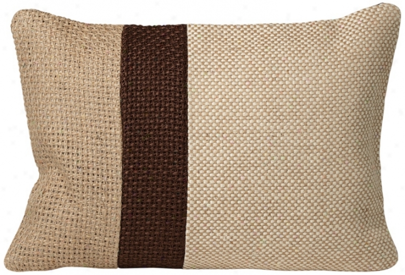 Jute 20" Remote Rectangular Block Designer Pillow (w0383)