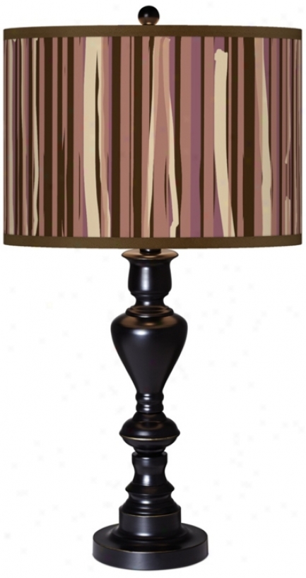 Kalahari Lines Giclee Glow Black Bronze Table Lamp (x0022-x2956)