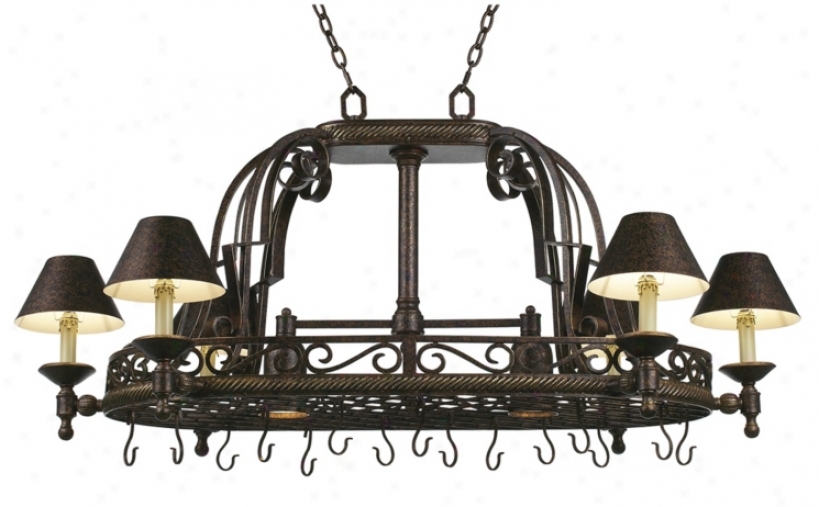 Kathy Ireland Acafe Tuscany Hamlet Pot Rack Chandelier (35047)