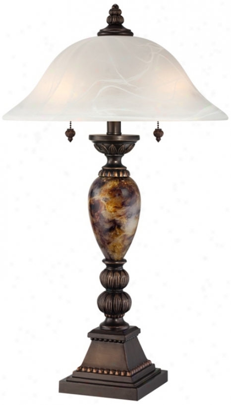 Kathy Ireland Alabaster Glass Mulholland 2-light Table Lamp (t3575)