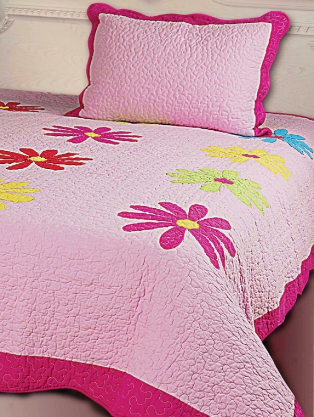 Kathy Ireland Daisy Crazy 2-piece Quilt Bedding Set (h3320)