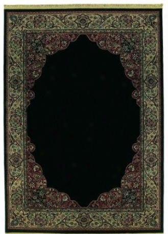 Kathy Ireland Manor Border Ebony Area Rug (24461)