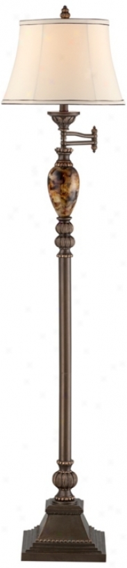 Kathy Ireland Mulholland Swing Arm Floor Lamp (t4197)