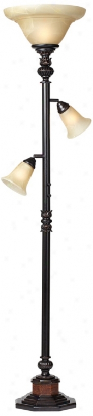 Kathy Ireland Sonnett 3-ligh tTorchiere Floor Lamp (t0288)