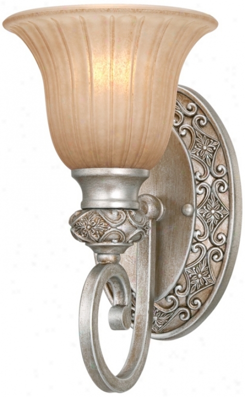 Kathy Ireland Sterling Estate 12" High Silver Wall Sconce (w7745)