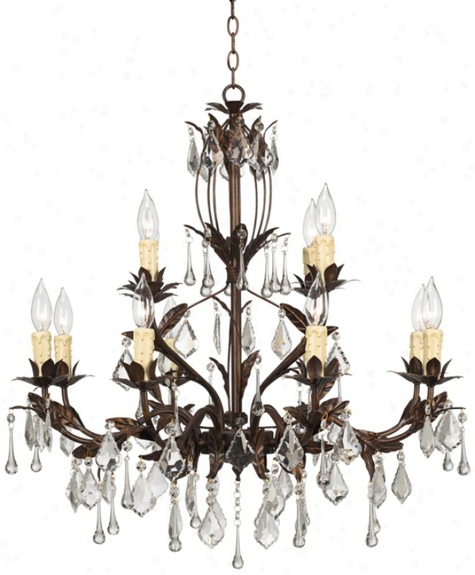 Kathy Ireland Venezia 12-light 28" Wide Bronze Chandelier (x4971)