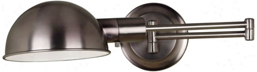 Kenroy Frye Pharmacy Nickel Plug-in Swing Arm Wall Lamp (p1303)