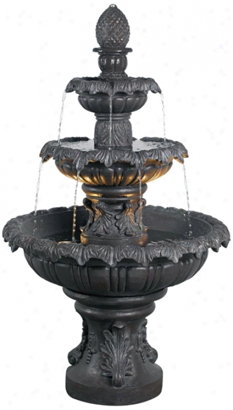 Kenroy Home Costa Brava Plum Bronze Finish 3-tiered Fountain (j3089)