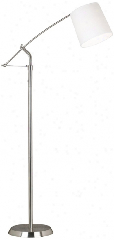 Kenroy Reeler Brushed Steel Moral  Arm Floor Lamp (k8447)