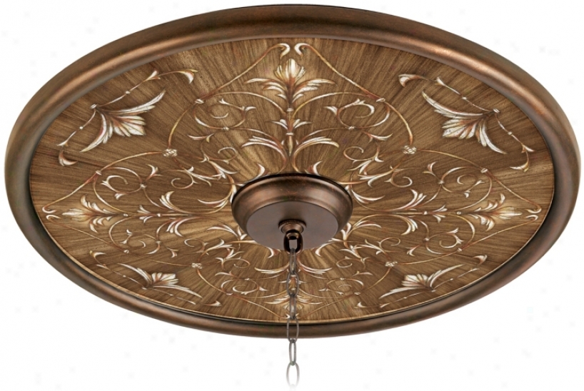 La Fleur Brune 24" Wide Bronze Finish Ceiling Medallion (02777-u8953)