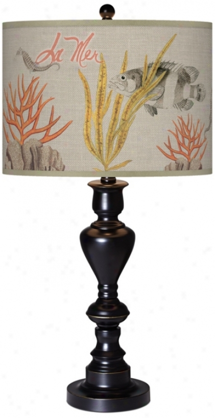 La Mer Coral GicleeG low Black Bronze Table Lamp (x0022-x2965)