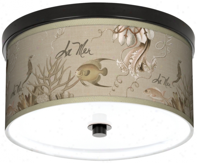 La Mer Jellyfisj Giclee 10 1/4" Wide Bronze Ceiling Light (k2833-t9332)