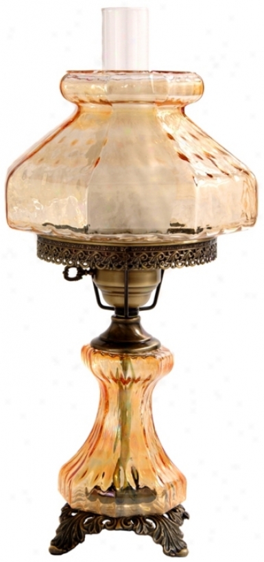 Extensive Amber Rhombus Night Easy  Hurricane Table Lamp (f7948)