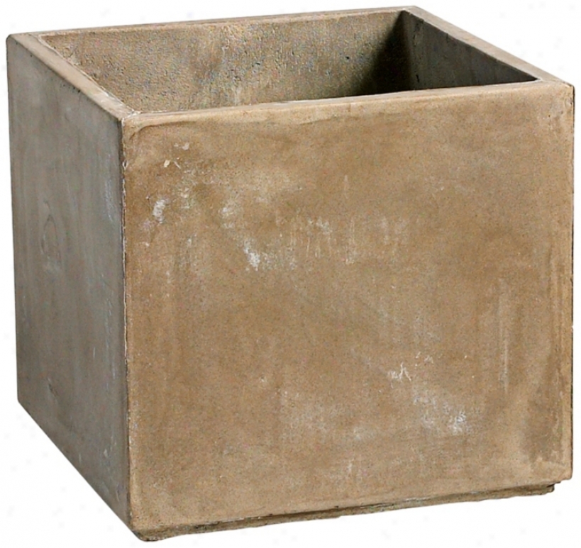 Large Euro Strike  12 1/2" High Square Planter (v0937)