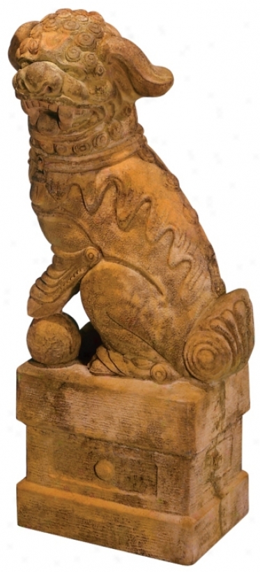 Lsrge Left Facing Foo Dog Garden Accent (32690)