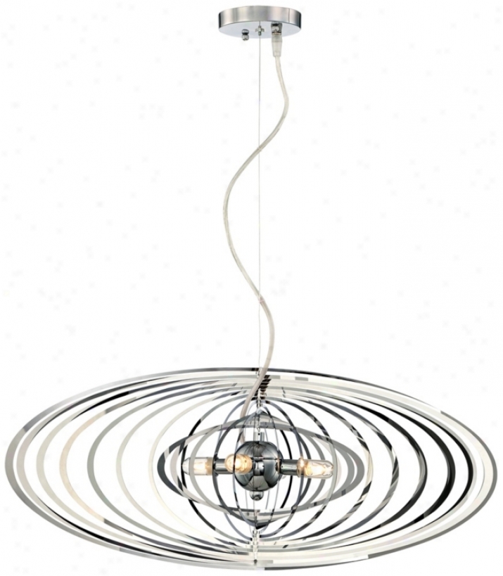 Lasercut 27" Wide Four-light Chrome Pendamt Chandelier (v8479)